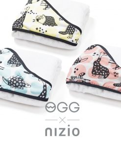 聯名款- OGG x Nizio 小蘑菇成長浴巾/浴袍-搖滾恐龍