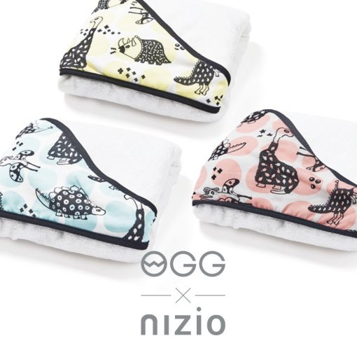 聯名款- OGG x Nizio 小蘑菇成長浴巾/浴袍-搖滾恐龍
